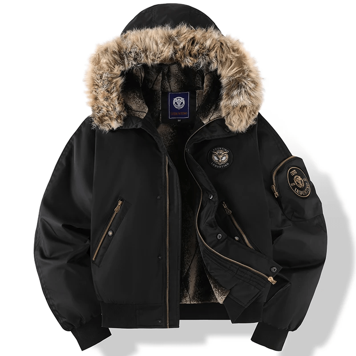 Nabil | Men's Fur Lined Bomber Hooded Utility Jacket