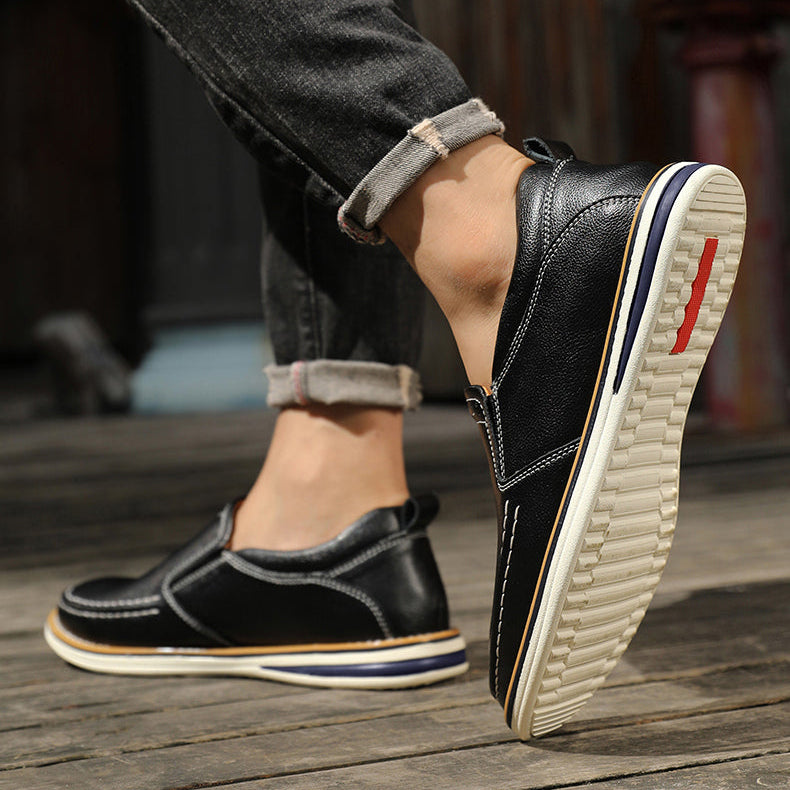 Willem Men’s Leather Loafers – Genuine Leather Slip-On with Cushioned Comfort