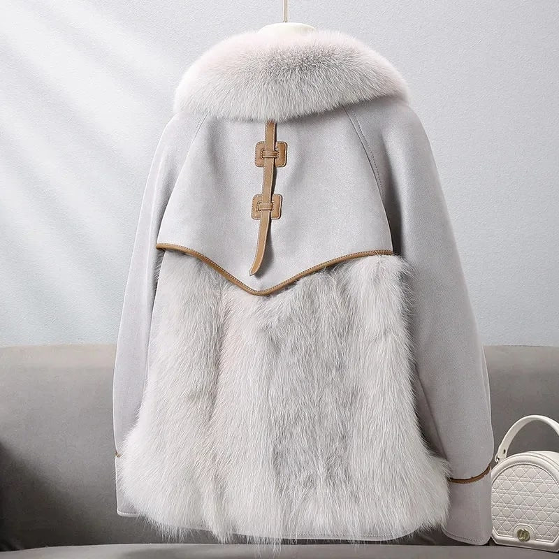 Lea Women’s Plush Fur Coat – Luxurious Winter Jacket with Toggle Closure