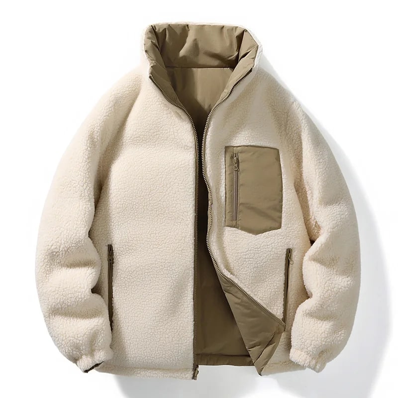 Ruben Men’s Reversible Puffer Jacket – Sherpa Fleece & Quilted Jacket