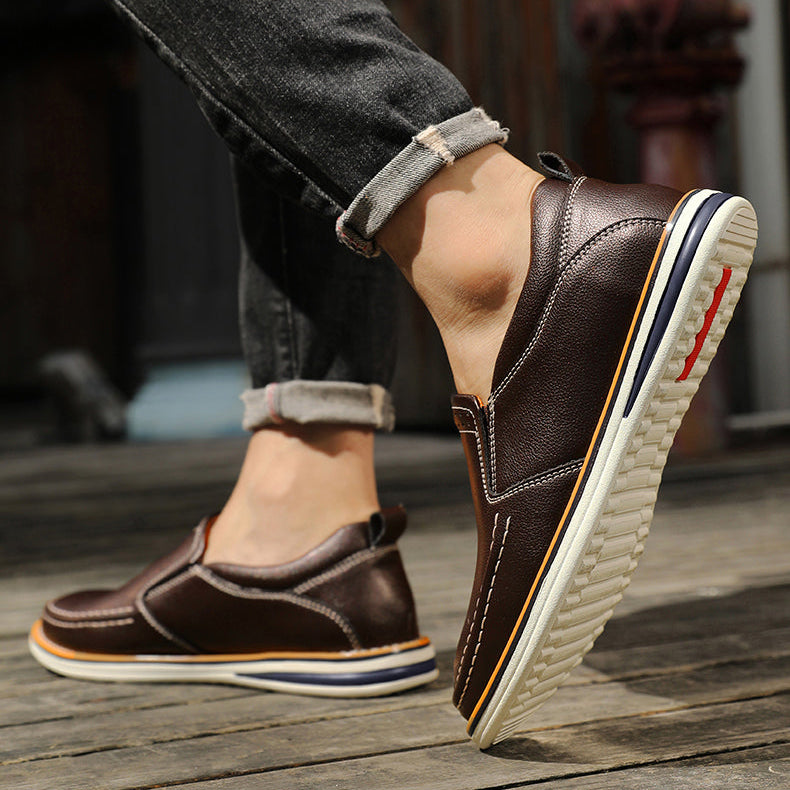 Willem Men’s Leather Loafers – Genuine Leather Slip-On with Cushioned Comfort