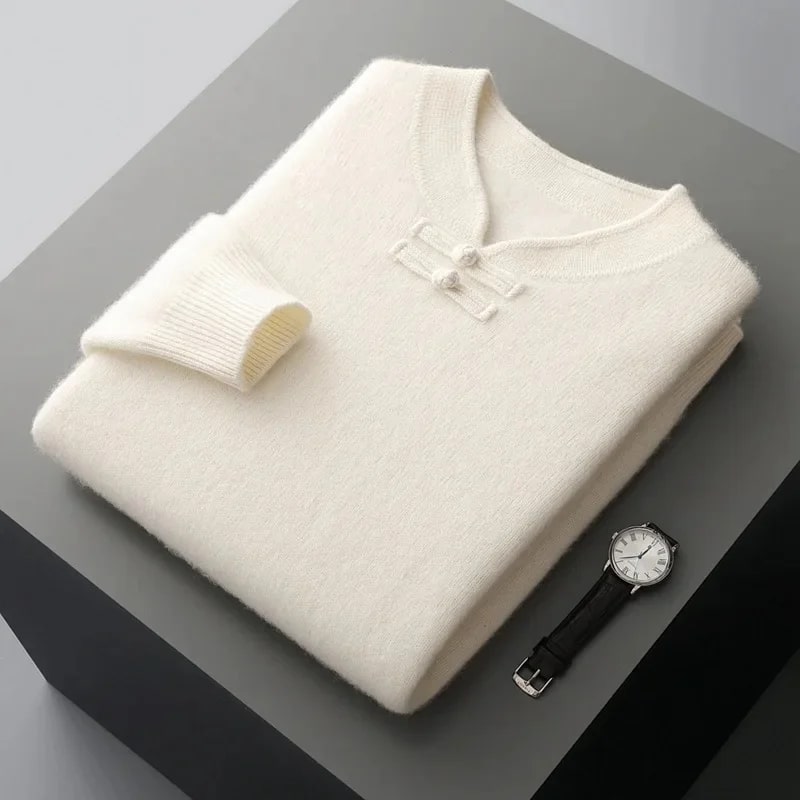 Hudson Men’s Pullover Sweater – Ultra-Soft Knit Jumper with Stand Collar Detail