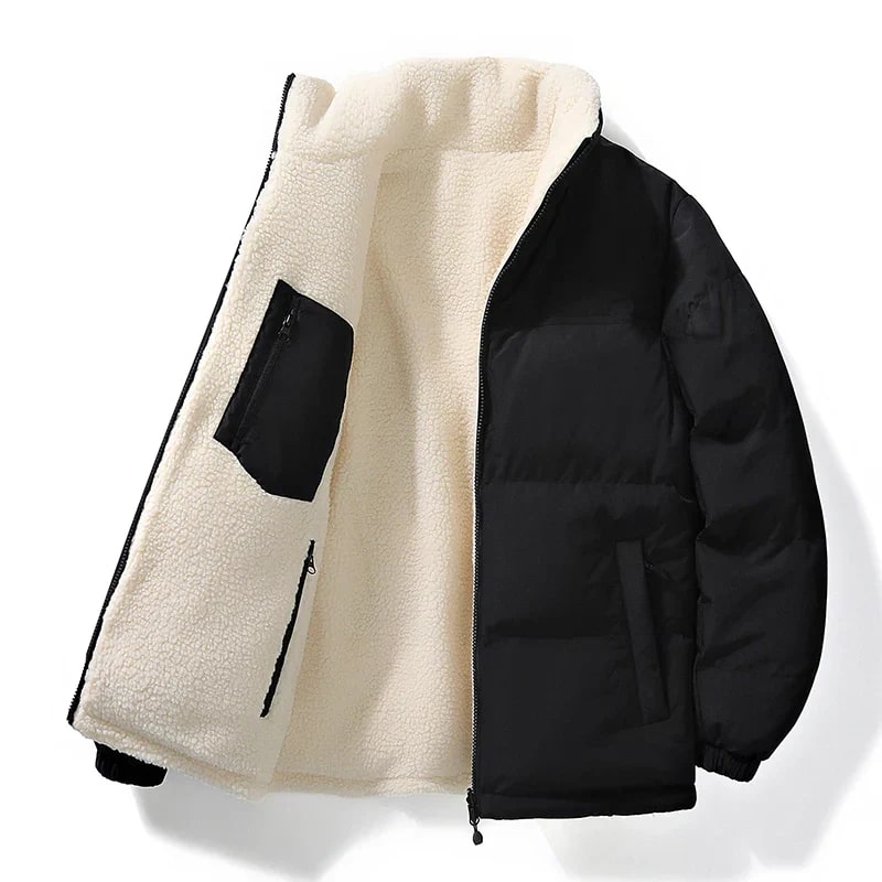 Ruben Men’s Reversible Puffer Jacket – Sherpa Fleece & Quilted Jacket