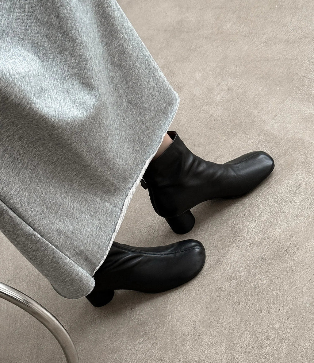 Maria Women’s Leather Ankle Boots – Cushioned Block Heel Booties for All-Day Wear