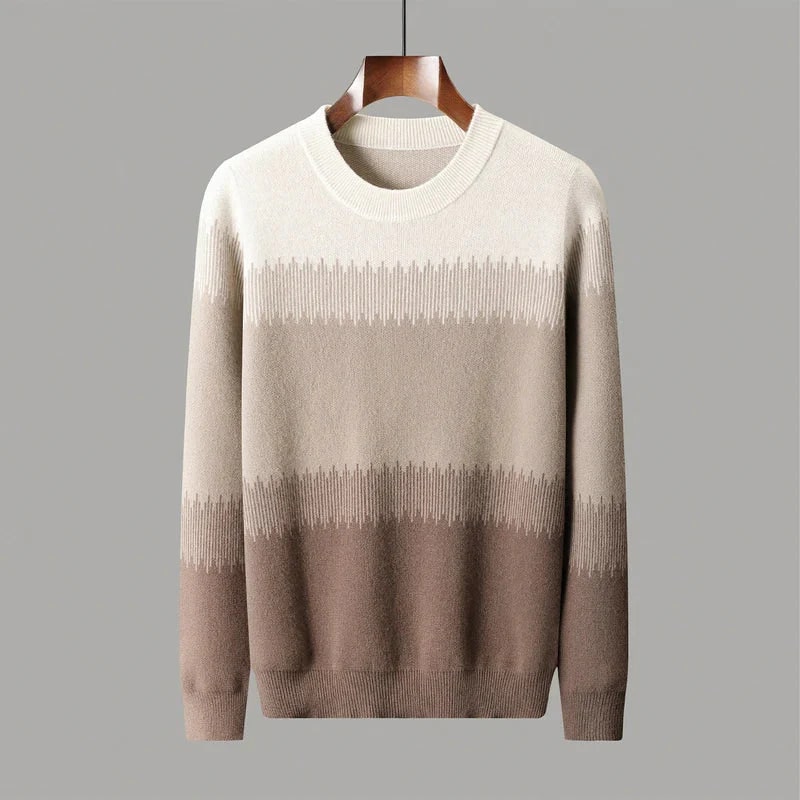 Ibrahim Men’s Wool Sweater – Ultra-Fine Knit with Tonal Gradient & Lightweight Fit Pullover