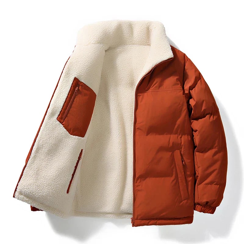 Ruben Men’s Reversible Puffer Jacket – Sherpa Fleece & Quilted Jacket