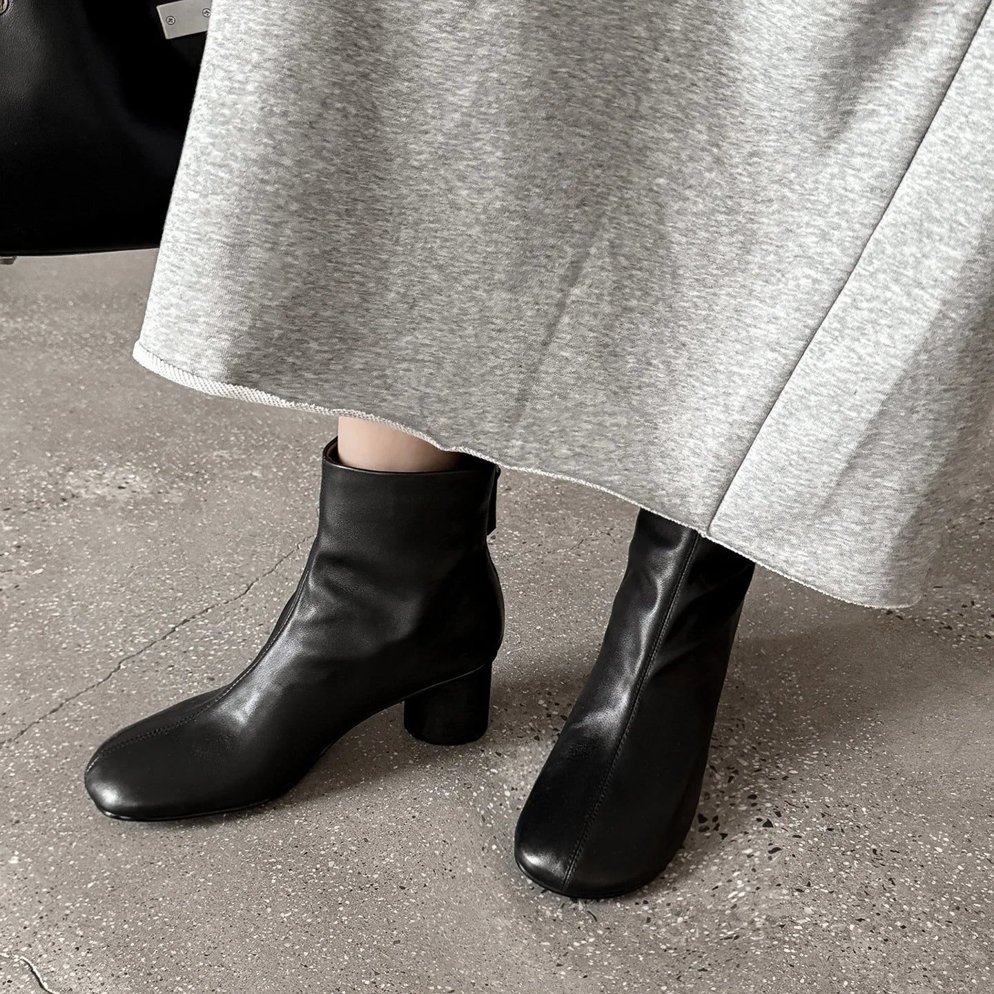 Maria Women’s Leather Ankle Boots – Cushioned Block Heel Booties for All-Day Wear