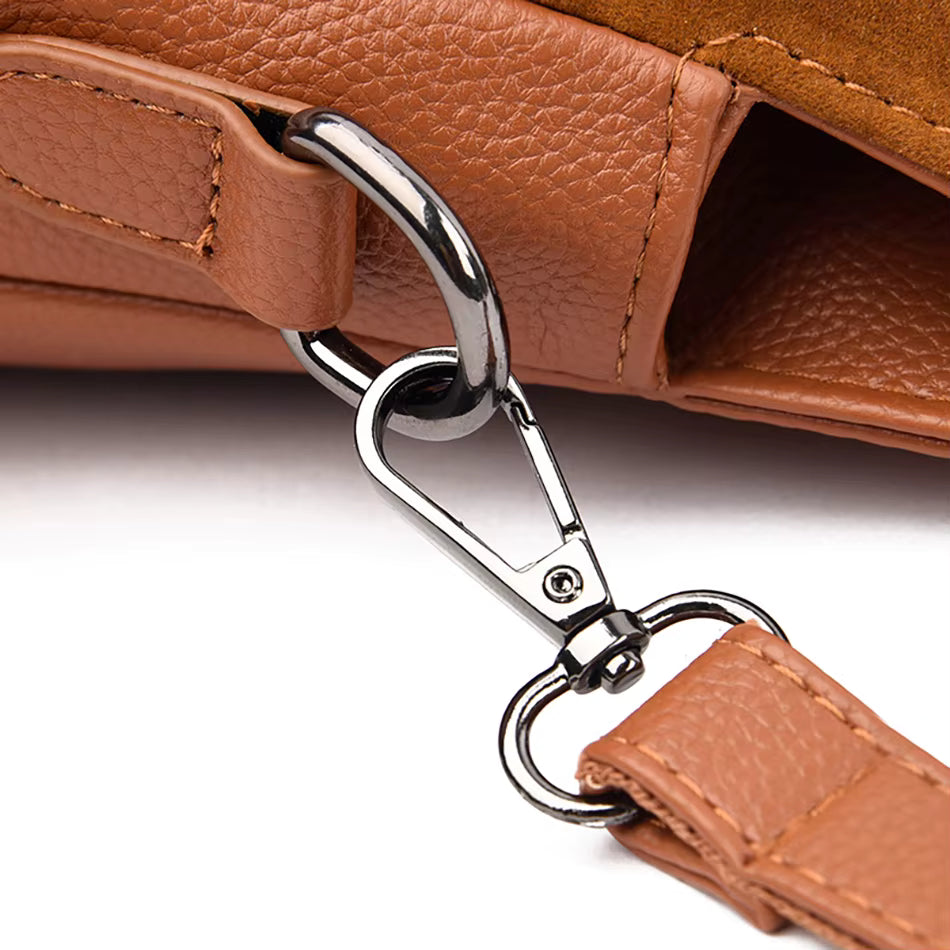 Lisette Women’s Leather Handbag – Soft Suede Finish with Structured Interior