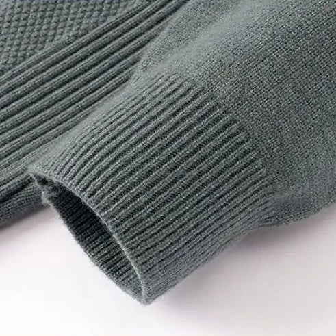 Finn Men’s Knit Sweater – Jacquard Knit Mock-Neck Pullover for Everyday Comfort