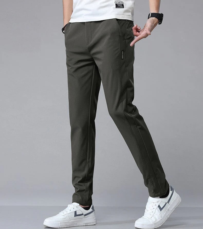 Everett Men’s Stretch Tapered Pants – Four-Way Stretch Fabric Pants