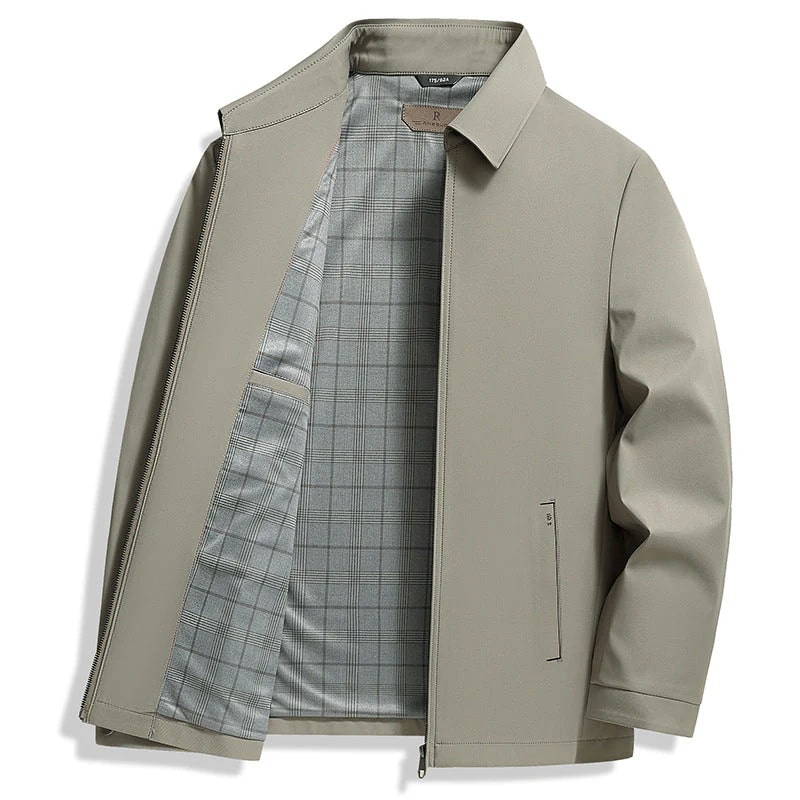 Oscar Men’s Lightweight Jacket – Wrinkle-Free Soft Silk Blend with Sleek Lapel Design