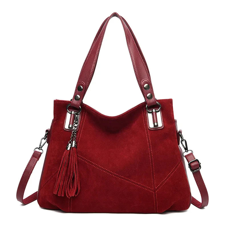 Lisette Women’s Leather Handbag – Soft Suede Finish with Structured Interior