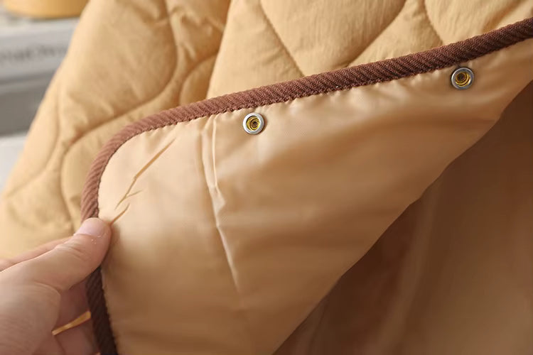 Sara Women’s Quilted Button-Up Jacket – Lightweight Soft Cotton-Nylon Shell