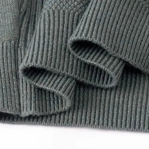 Finn Men’s Knit Sweater – Jacquard Knit Mock-Neck Pullover for Everyday Comfort