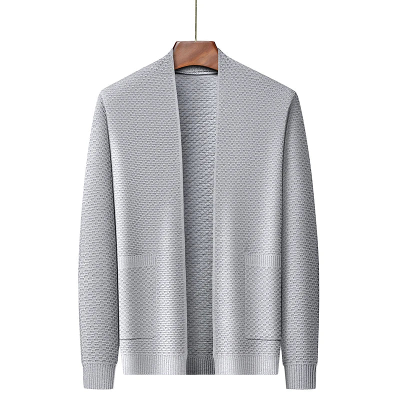 Pablo Men’s Jacquard Knit Cardigan – Soft Touch Embossed Cotton Cardigan