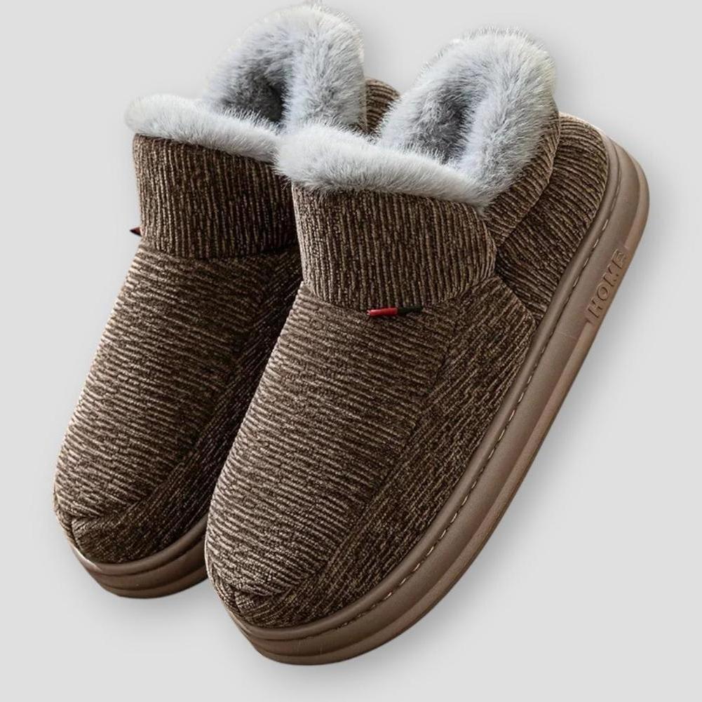 Laura Women's Slipper Boots – Plush Fleece High-Cuff Winter Boots