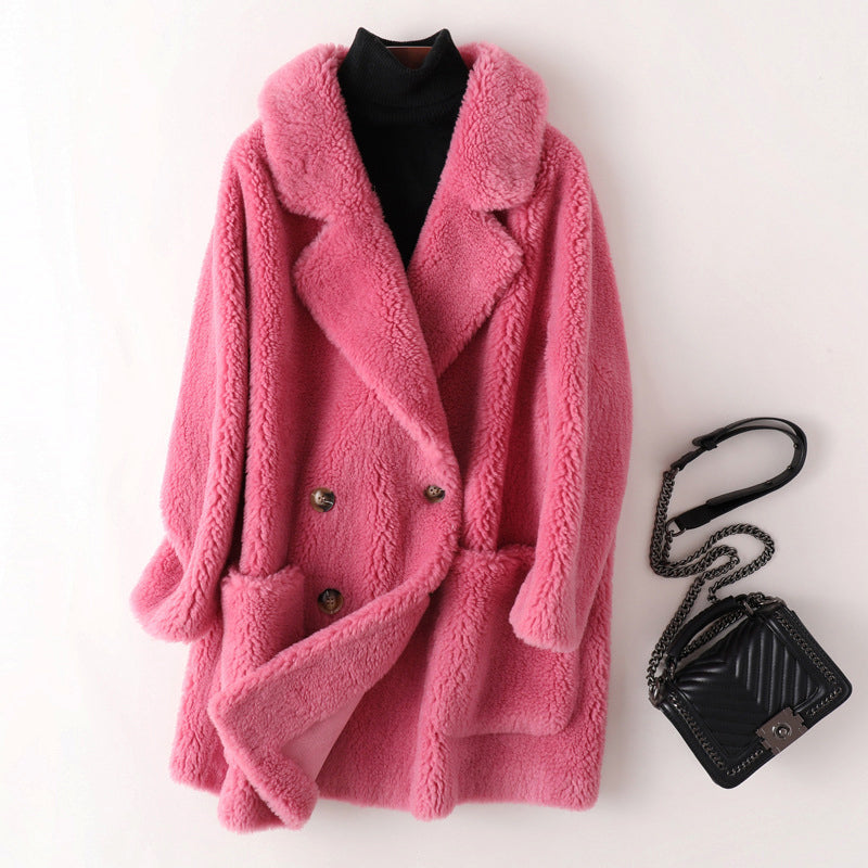 Lotte Forte Women’s Oversized Shearling Coat – Luxe Warmth with Statement Lapels