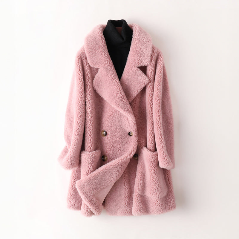 Lotte Forte Women’s Oversized Shearling Coat – Luxe Warmth with Statement Lapels