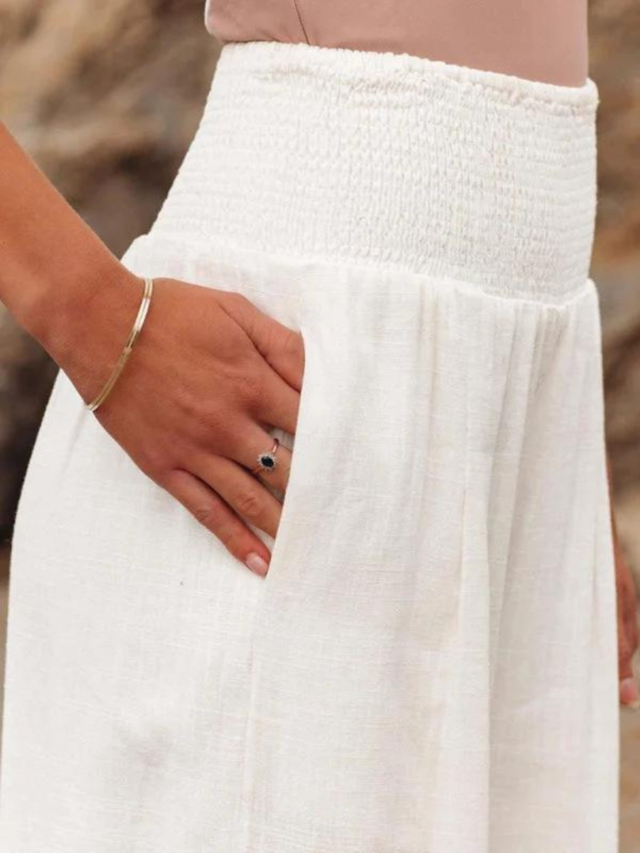 Kacper – Smocked Waist Wide-Leg Trousers