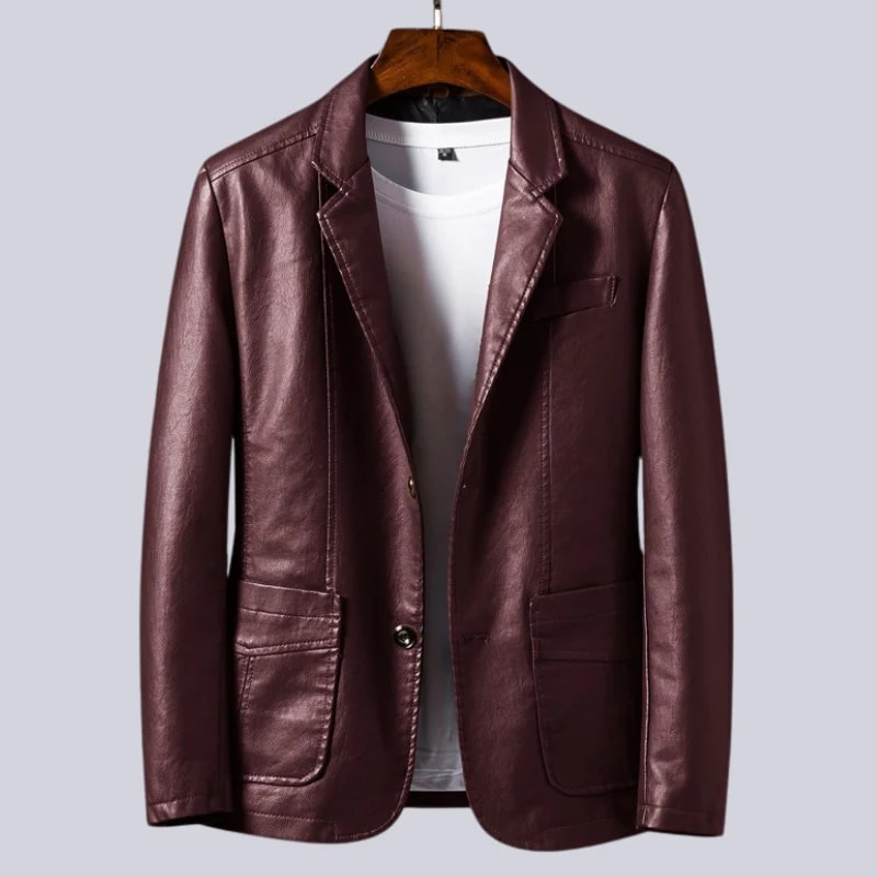 Maxime Men’s Leather Jacket – Premium Smooth Leather with Cotton Lining