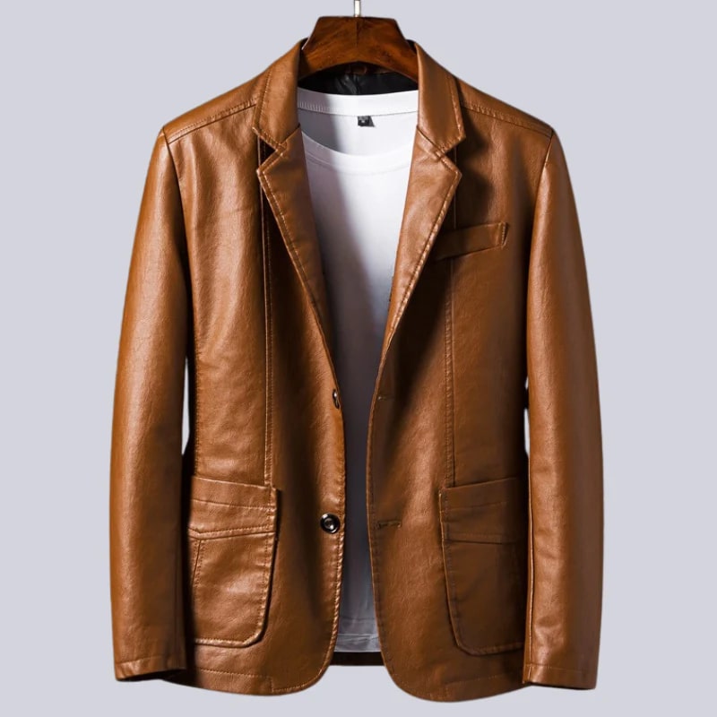 Maxime Men’s Leather Jacket – Premium Smooth Leather with Cotton Lining