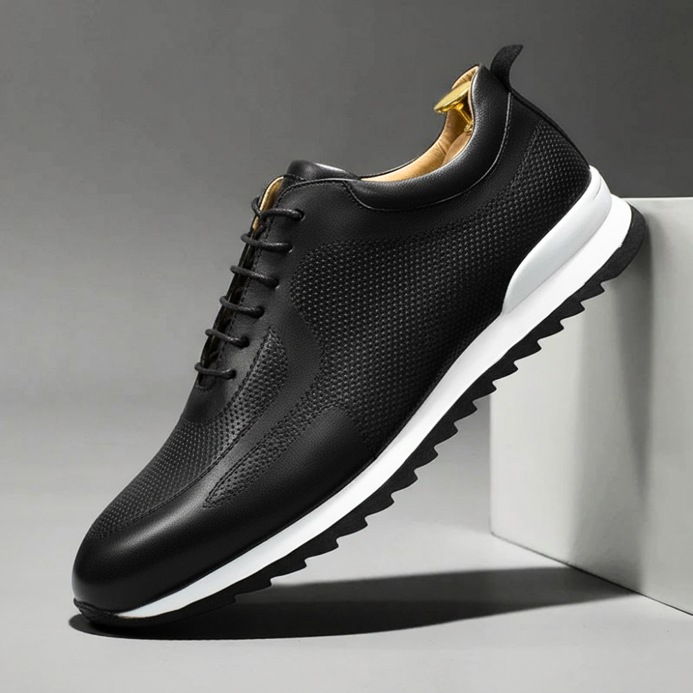 Jakub Men’s Leather Sneakers – Italian Leather Trainers with Cushioned Interior