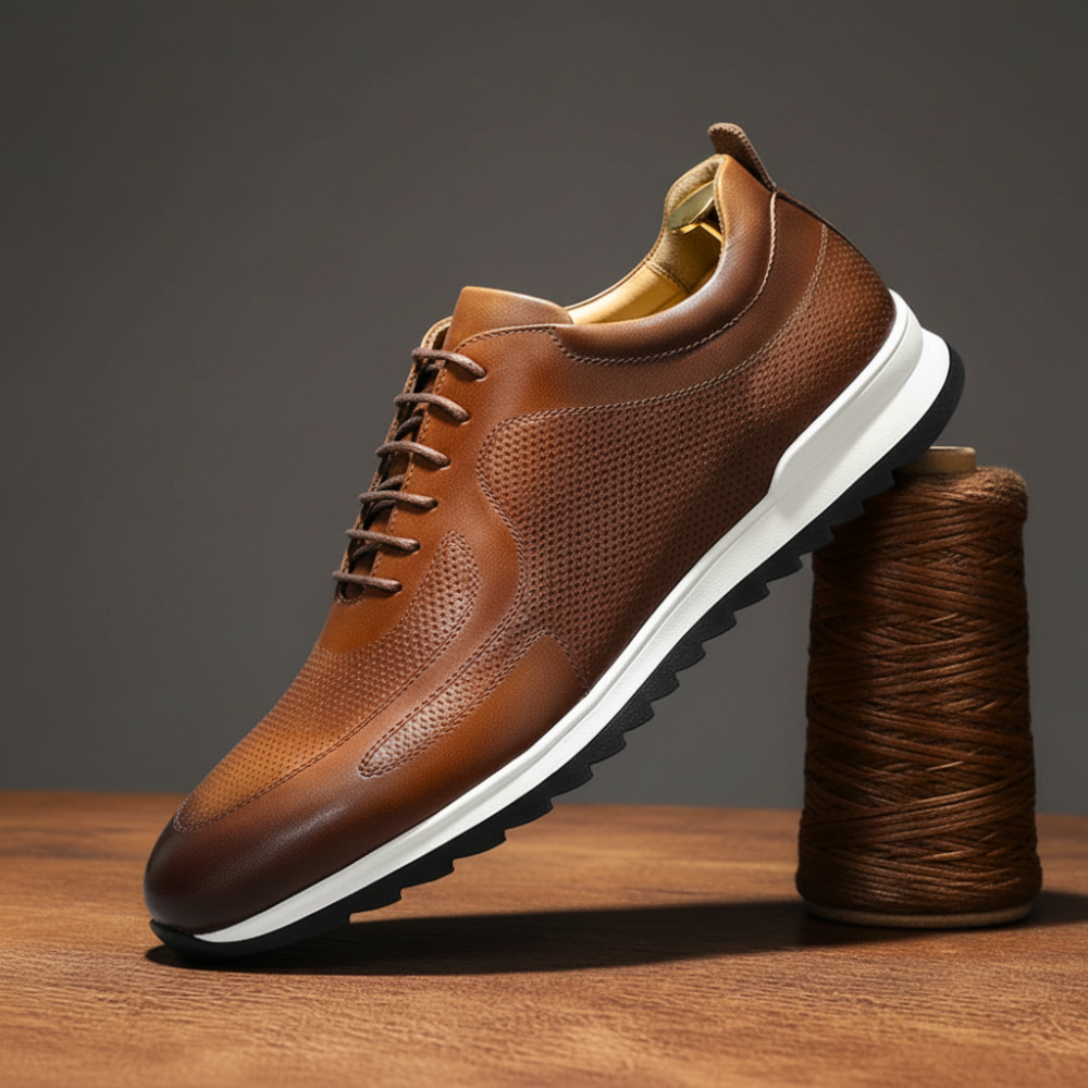 Jakub Men’s Leather Sneakers – Italian Leather Trainers with Cushioned Interior