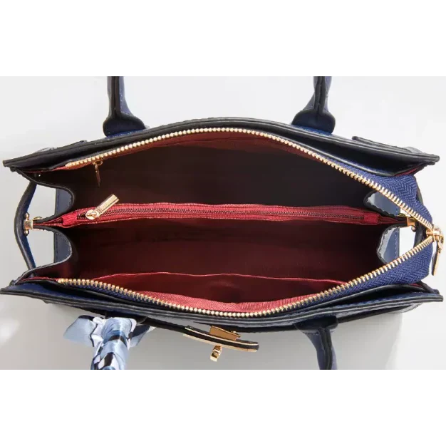 Katarina Women’s Handbag – Structured Genuine Leather with Buckle Closure & Crossbody Strap