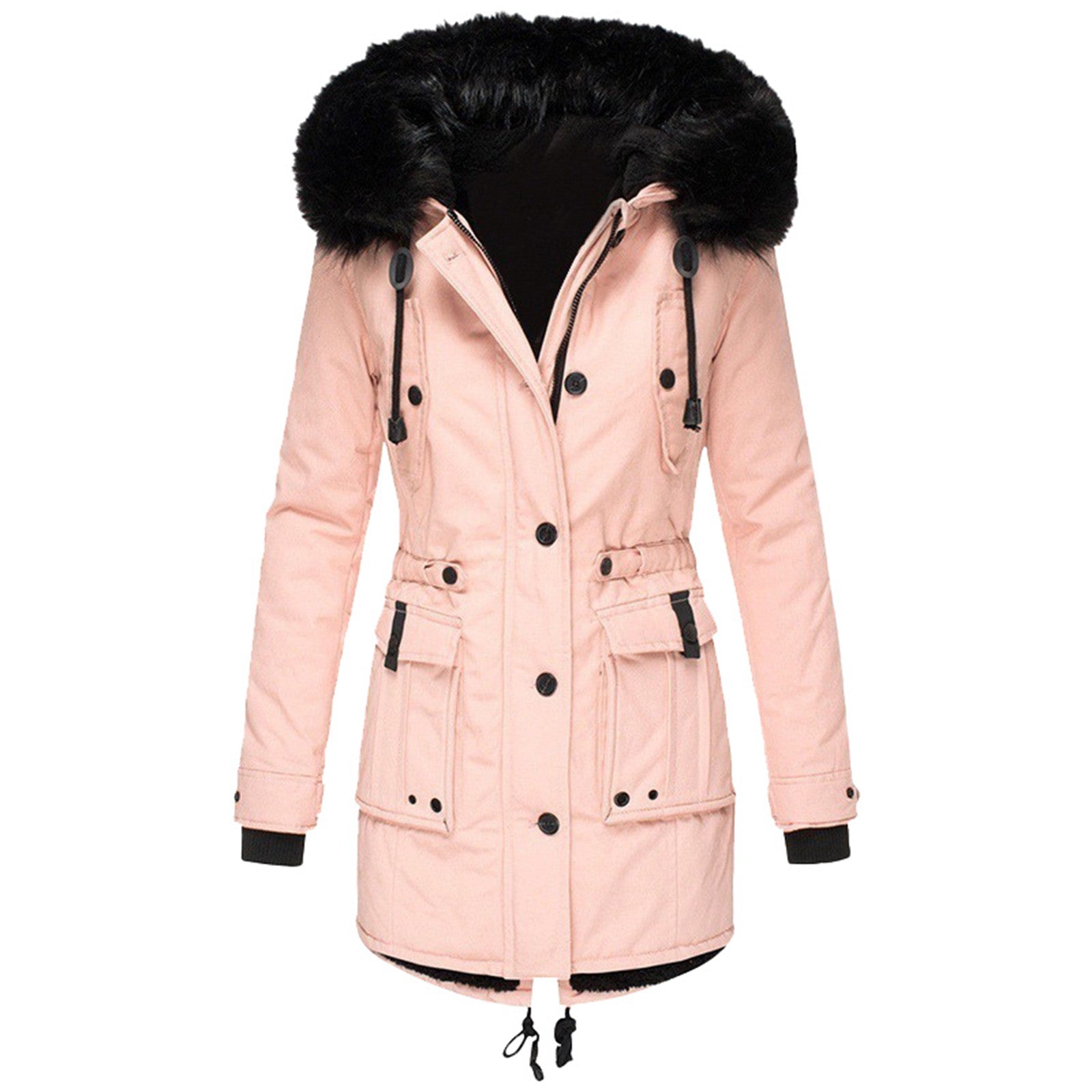 Zoé Women’s Winter Jacket – Hooded Coat with Faux Fur Trim