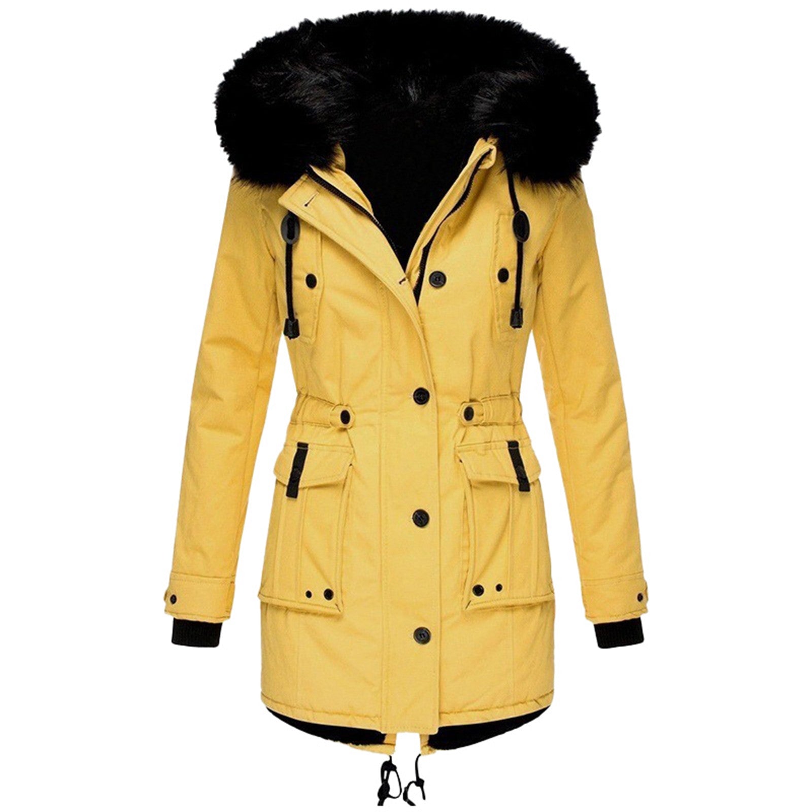 Zoé Women’s Winter Jacket – Hooded Coat with Faux Fur Trim