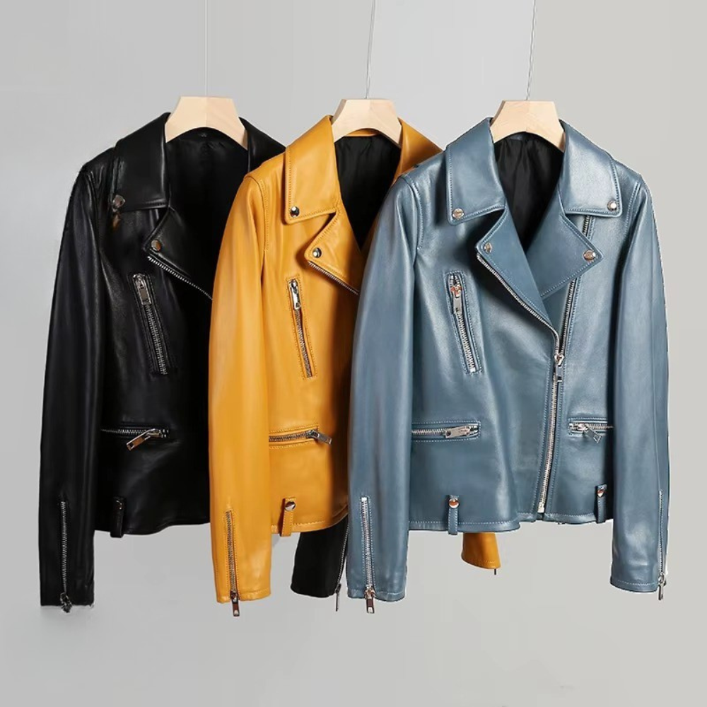 Elin Women’s Leather Jacket – Smooth Leather with Tailored Structured Fit