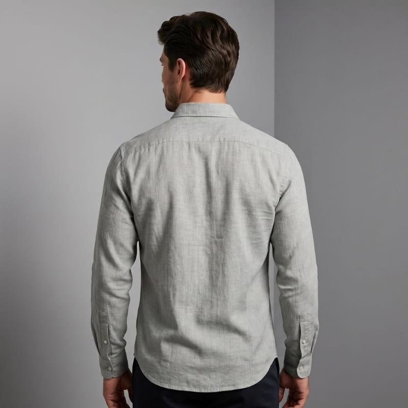 Michael Linen Button-Down Shirt – Spread Collar Relaxed Fit Breathable Lightweight Casual Top