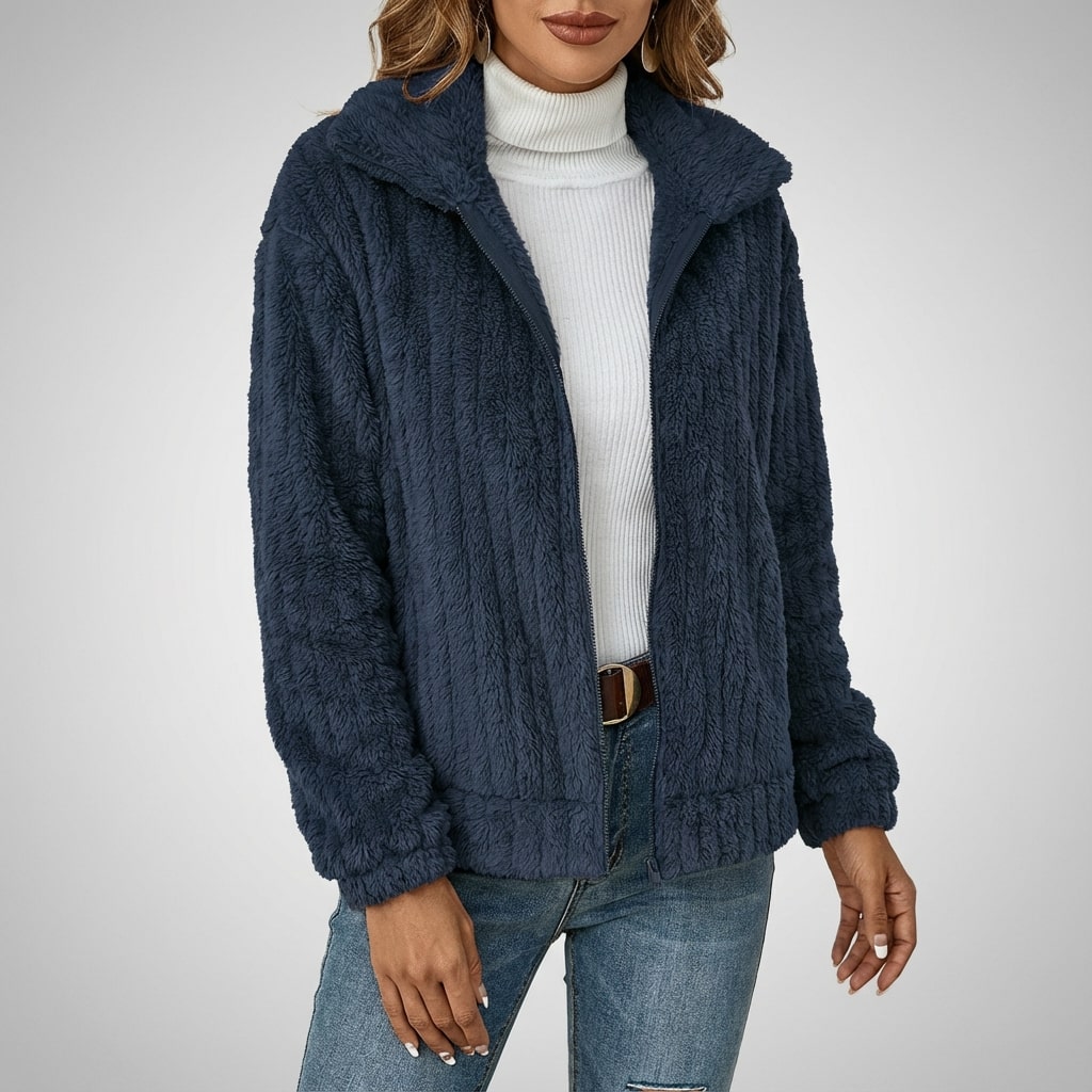Leyla Women’s Faux Fur Jacket – Elegant Plush Outerwear for Winter Layering