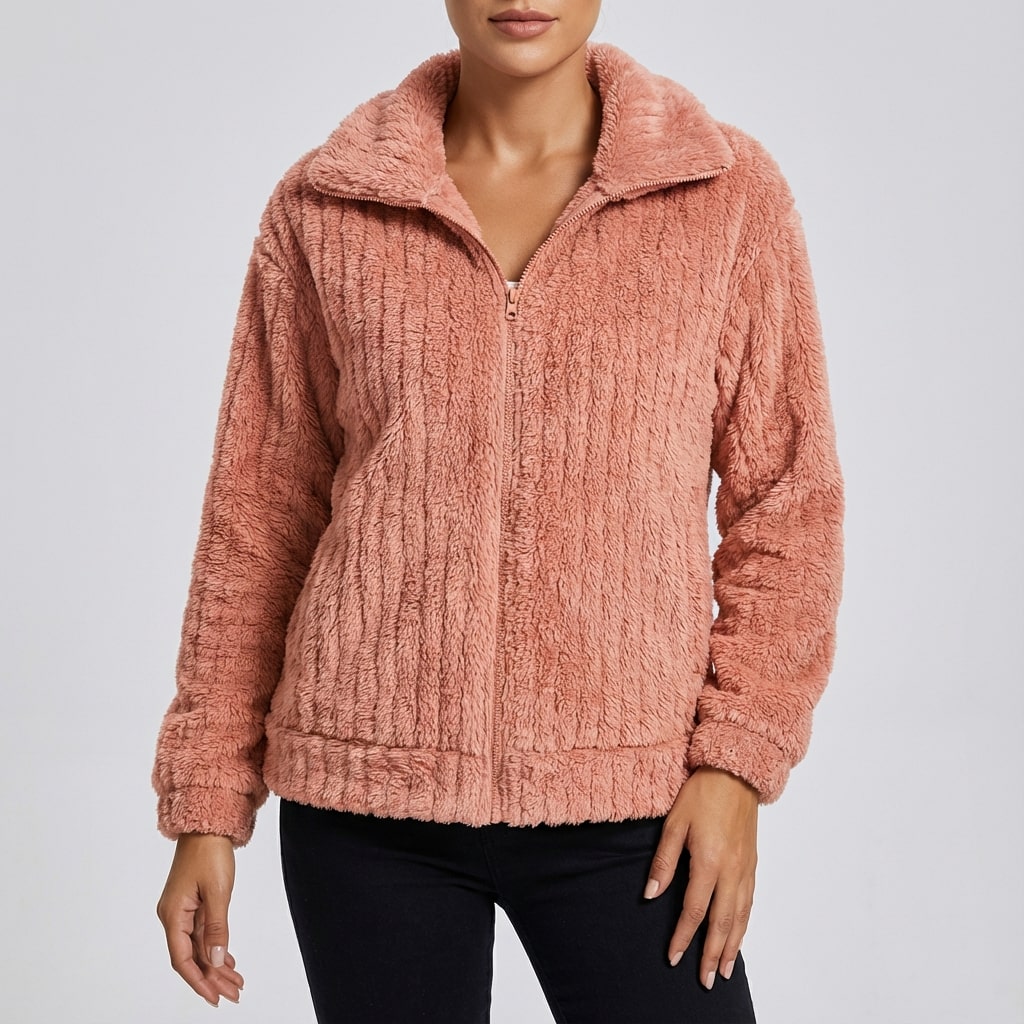 Leyla Women’s Faux Fur Jacket – Elegant Plush Outerwear for Winter Layering