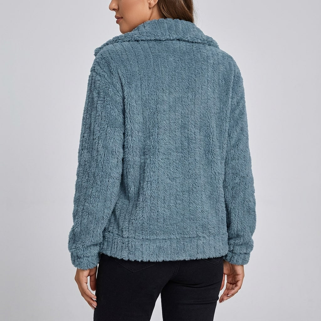 Leyla Women’s Faux Fur Jacket – Elegant Plush Outerwear for Winter Layering