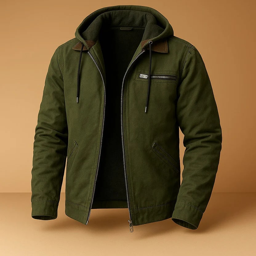 Arthur Men’s Hooded Jacket – Lightweight Windbreaker Jacket with Fleece Lining