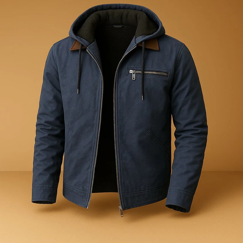 Arthur Men’s Hooded Jacket – Lightweight Windbreaker Jacket with Fleece Lining