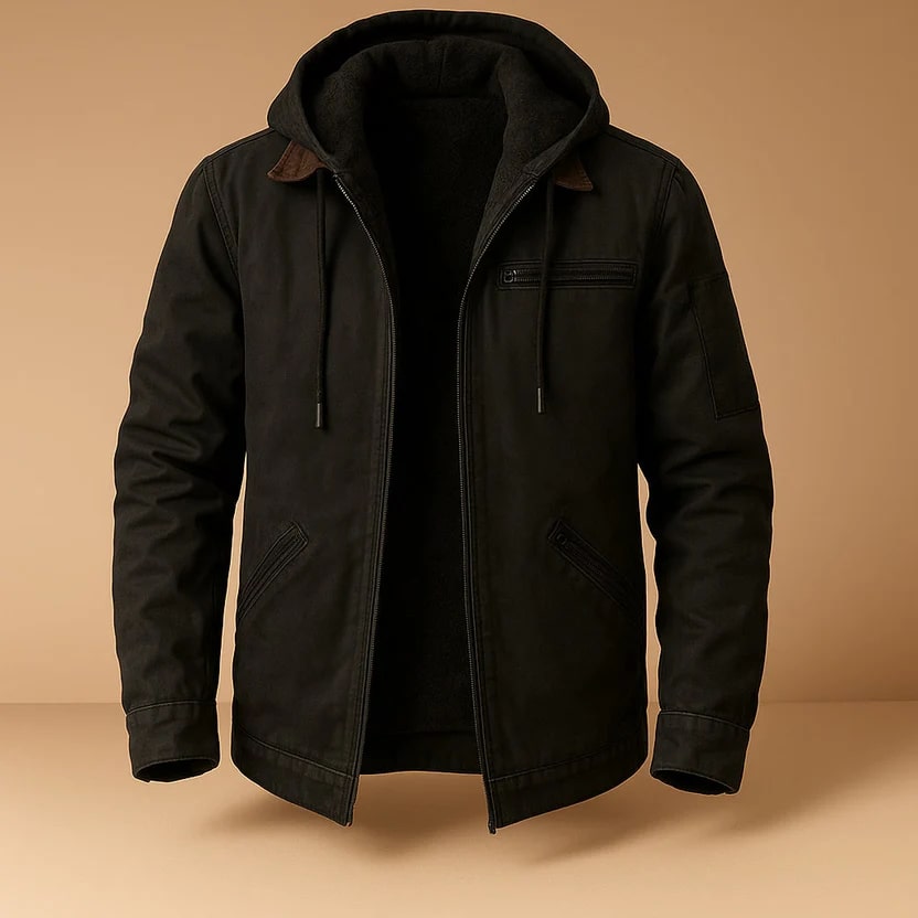 Arthur Men’s Hooded Jacket – Lightweight Windbreaker Jacket with Fleece Lining