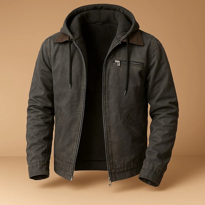 Arthur Men’s Hooded Jacket – Lightweight Windbreaker Jacket with Fleece Lining