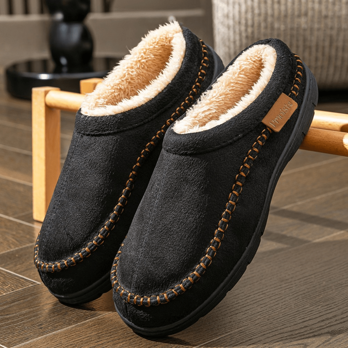 Valentin Men’s Moccasin Slippers – Plush Fleece Lining for Indoor & Outdoor Wear