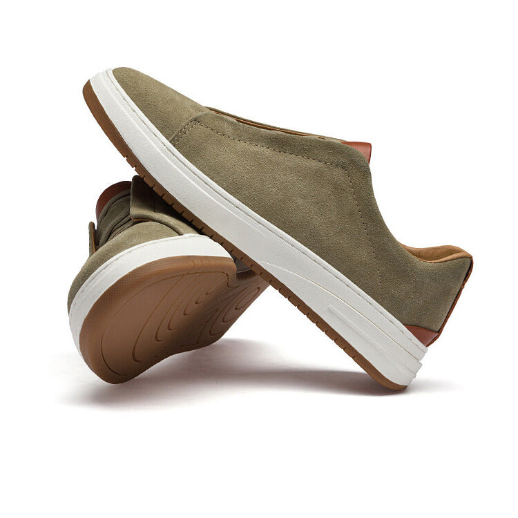Milan Men’s Suede Slip-On Sneakers – Cowhide Leather with Cushioned Comfort