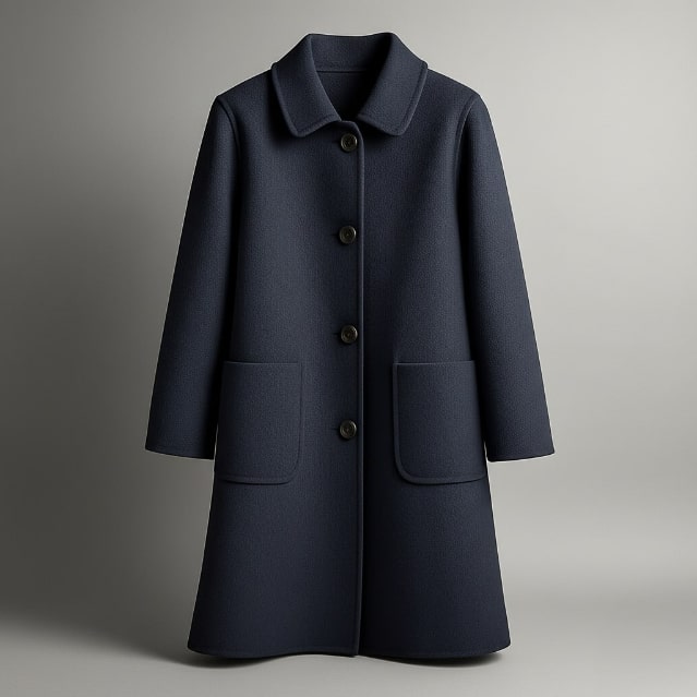Léonie Women’s Wool Coat – Virgin Wool Overcoat with Tailored Straight Cut