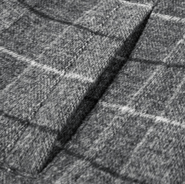 Asher Men’s Wool Coat – Windowpane Overcoat with Structured Mid-Length Design