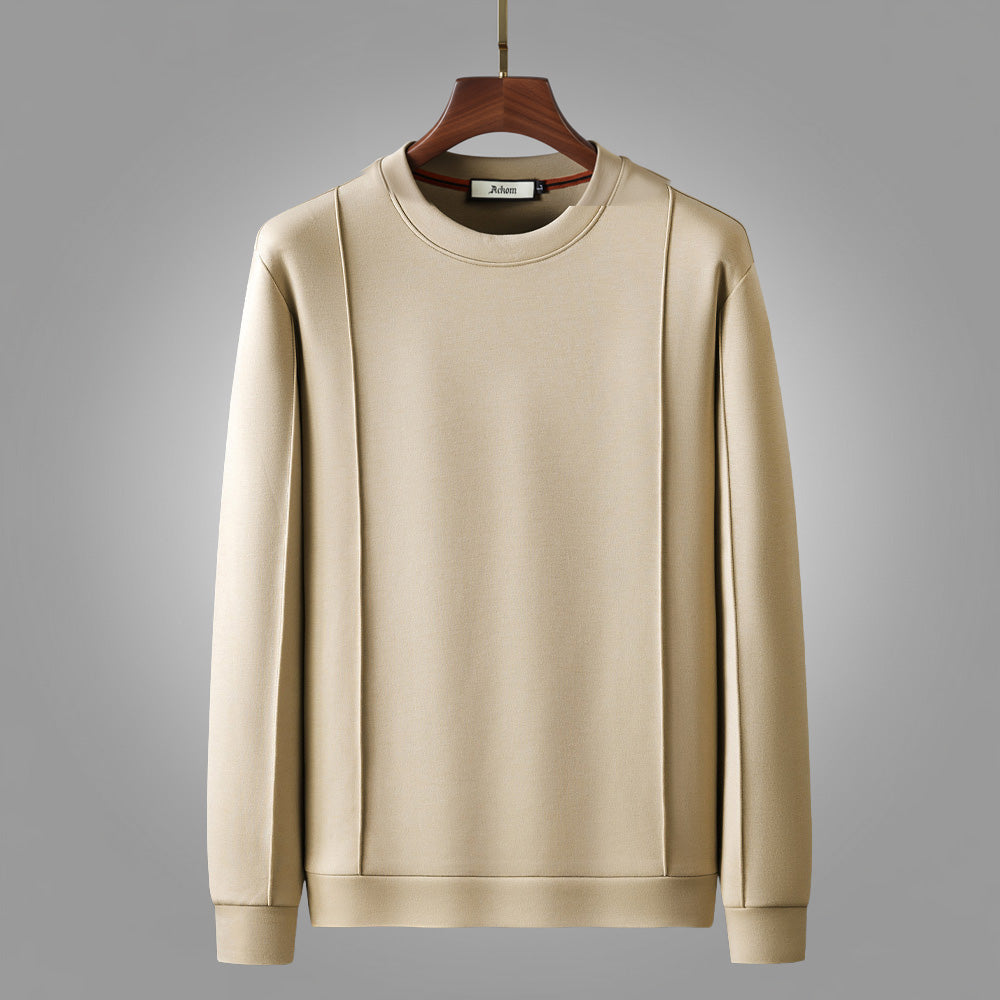 Baran Men’s Lounge Set – Cotton-Silk Crewneck Sweatshirt & Straight-Leg Pants