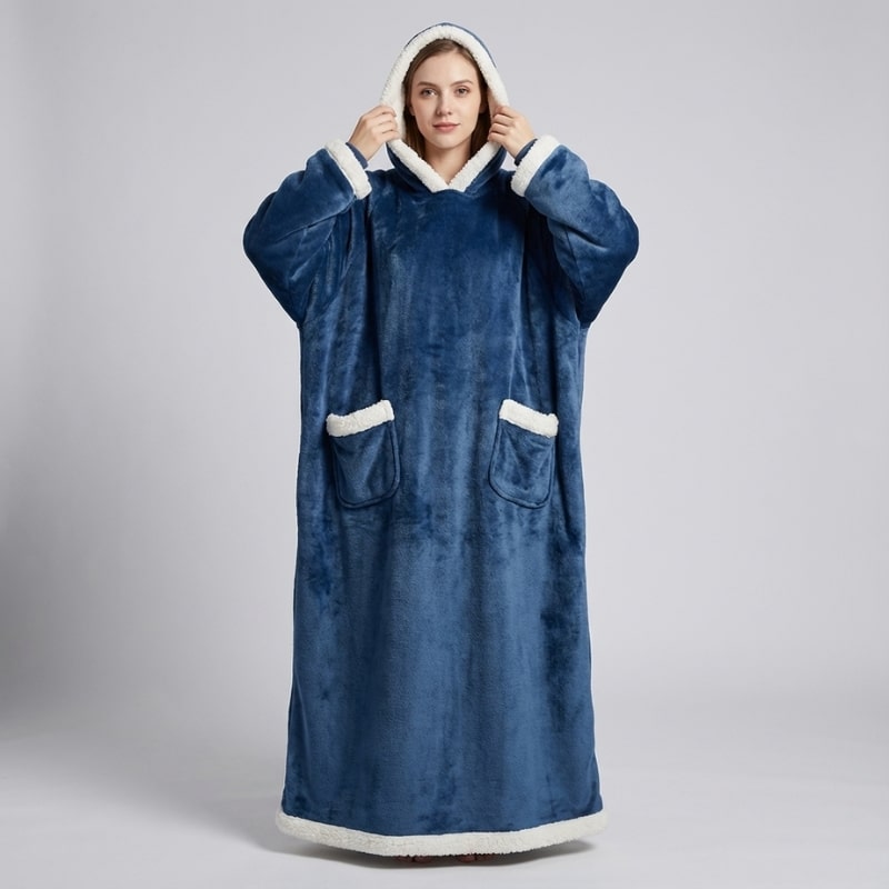 Ilse Women’s Hooded Plush Robe – Full-Length Soft Cozy Loungewear