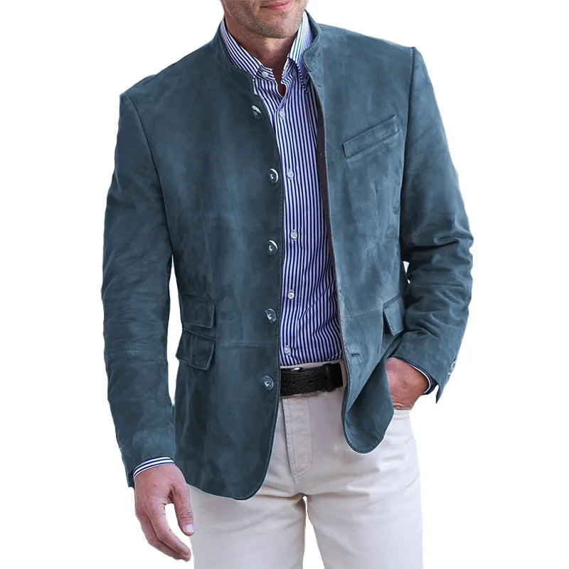 Matteo | Men’s Tailored Lightweight Mandarin Collar Blazer