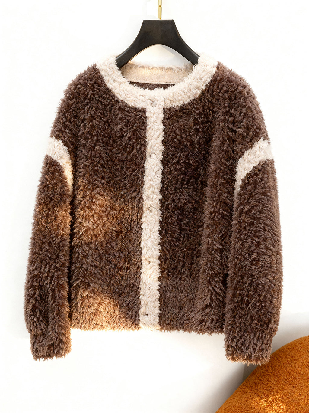 Rose Women’s Sherpa Jacket – Fuzzy Button-Up with Contrast Trim