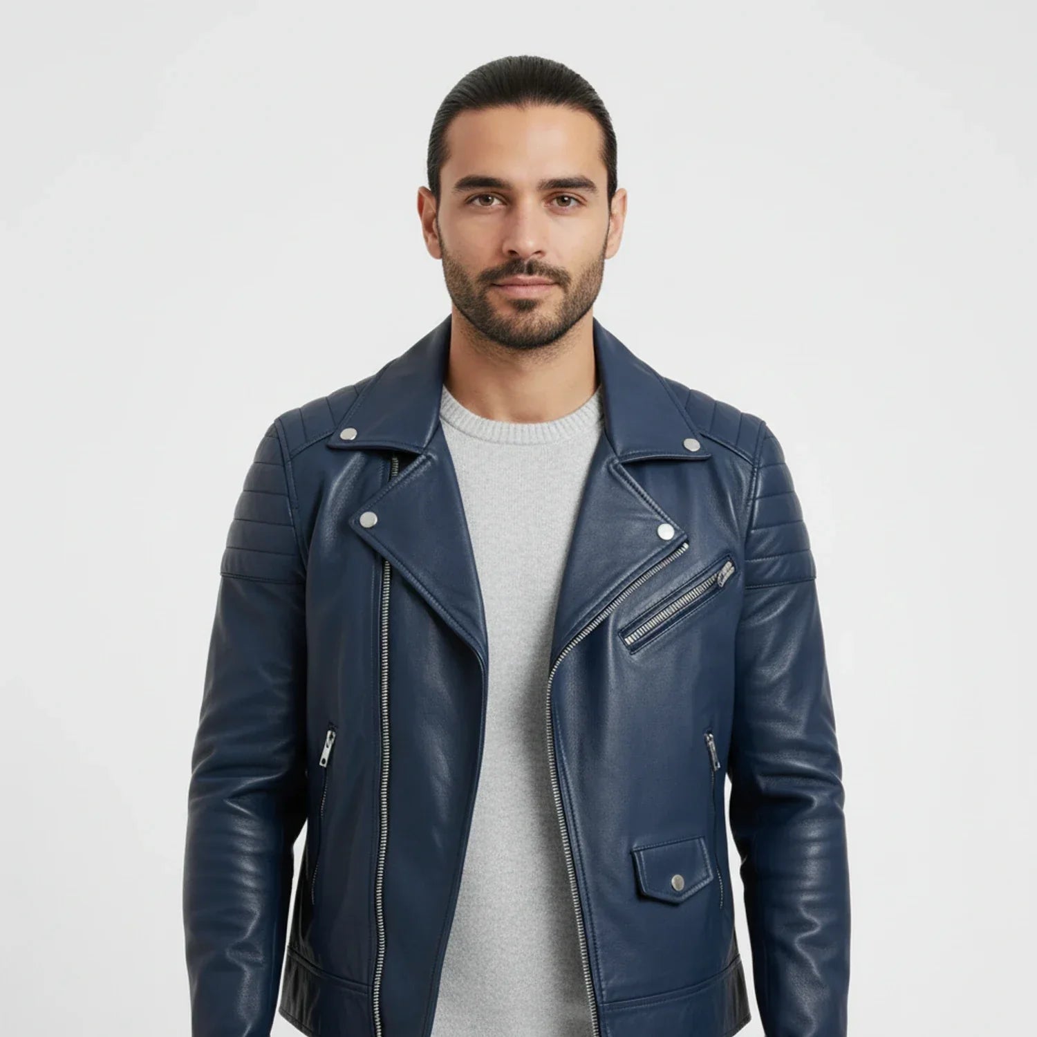 Samuel | Winter Zip Up Men Leather jacket