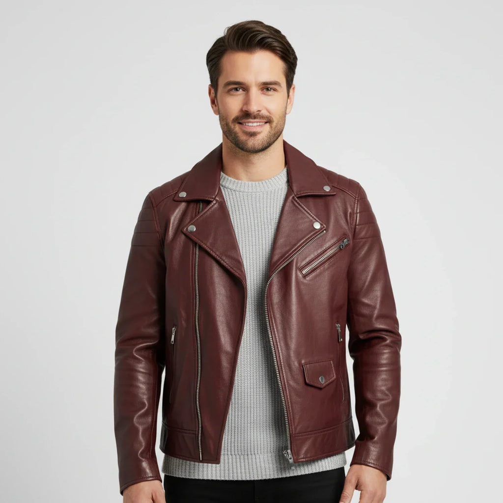 Samuel | Winter Zip Up Men Leather jacket