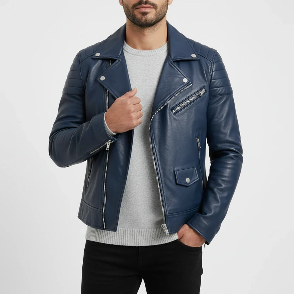 Samuel | Winter Zip Up Men Leather jacket